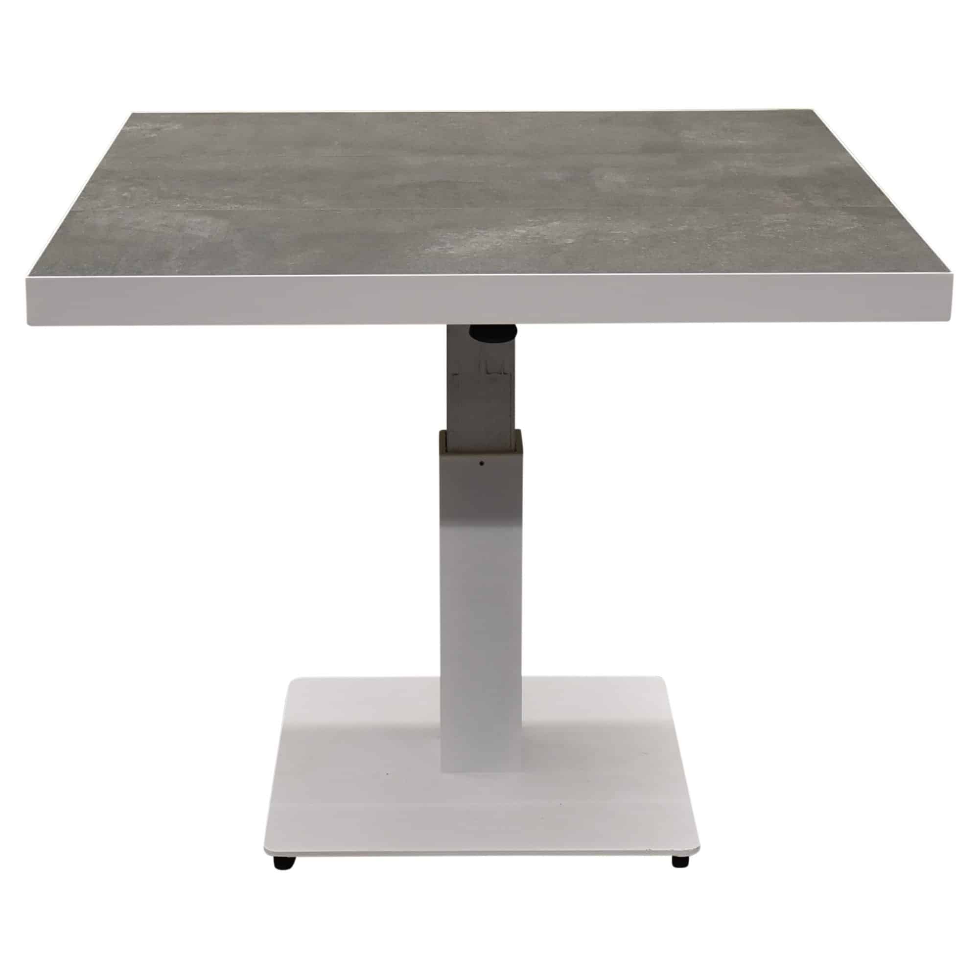 San Sebastian lounge dining tuintafel 90x90xH46-H71 cm in hoogte verstelbaar wit