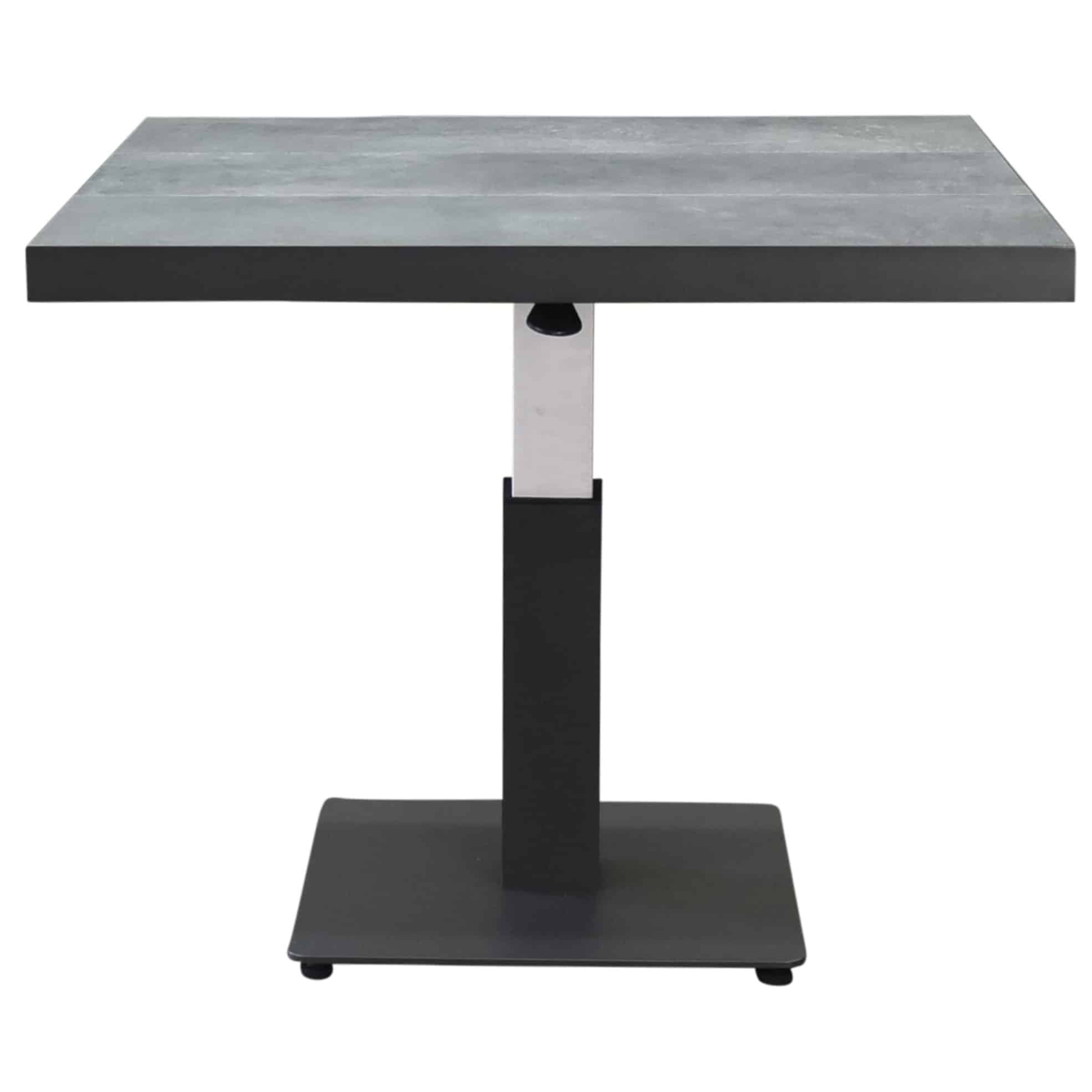 San Sebastian lounge dining tuintafel 90x90xH49,5-H74,5 cm in hoogte verstelbaar keramisch antraciet