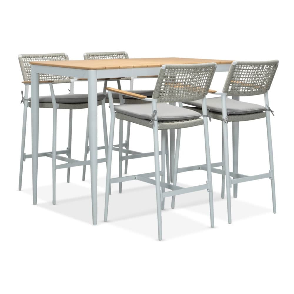 Sandro barset 5-delig | aluminium + teakhout | 140cm