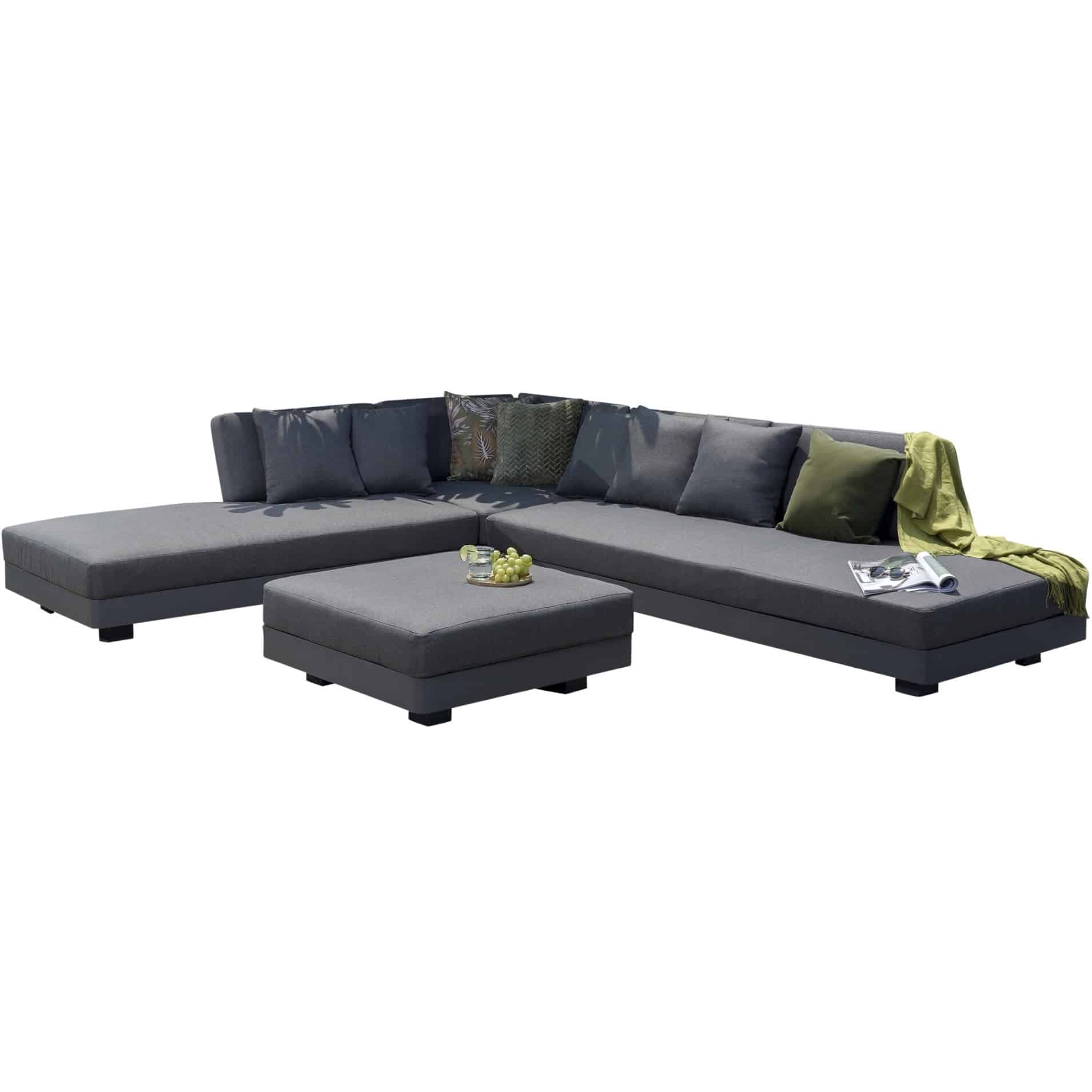 Santa Monica hoek loungeset 4 delig aluminium antraciet