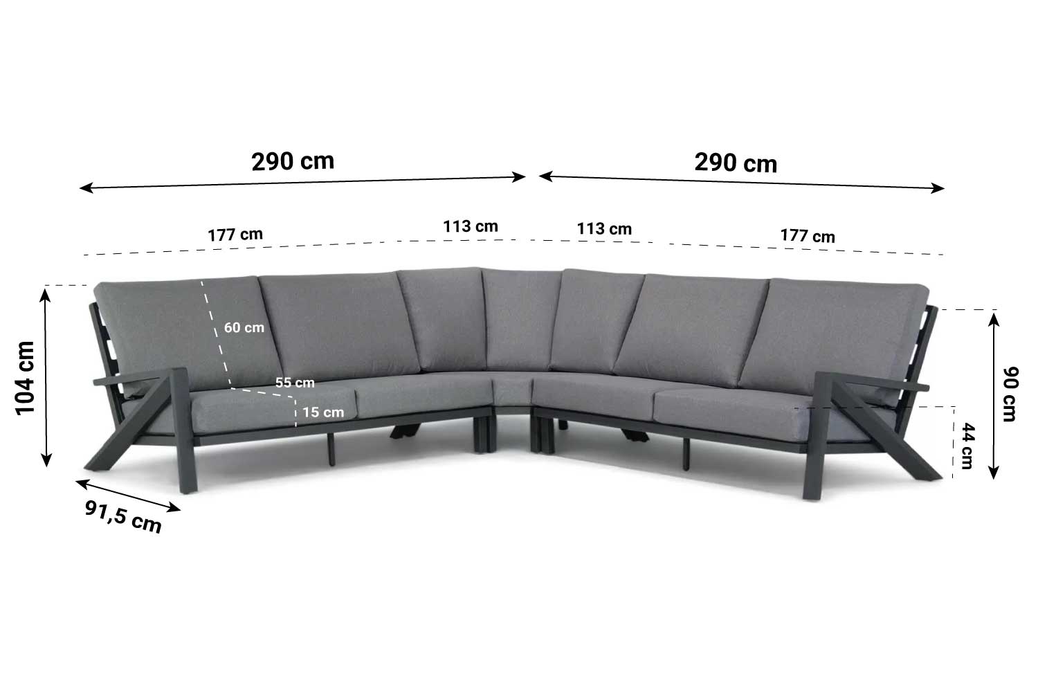 Santika Cinta hoek loungeset 3-delig