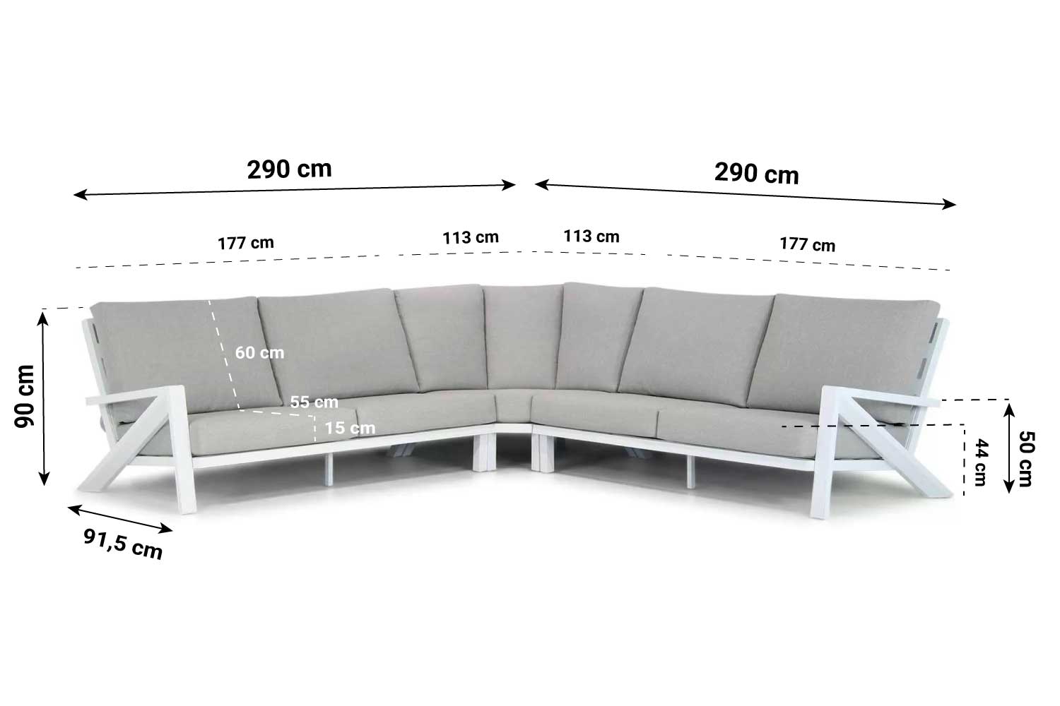 Santika Cinta hoek loungeset 5-delig