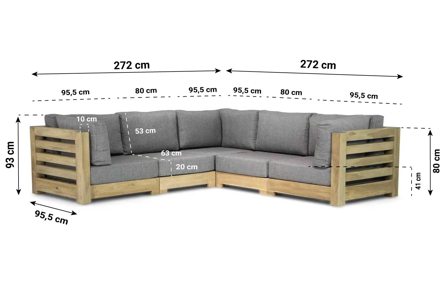 Santika Levante hoek loungeset 5-delig