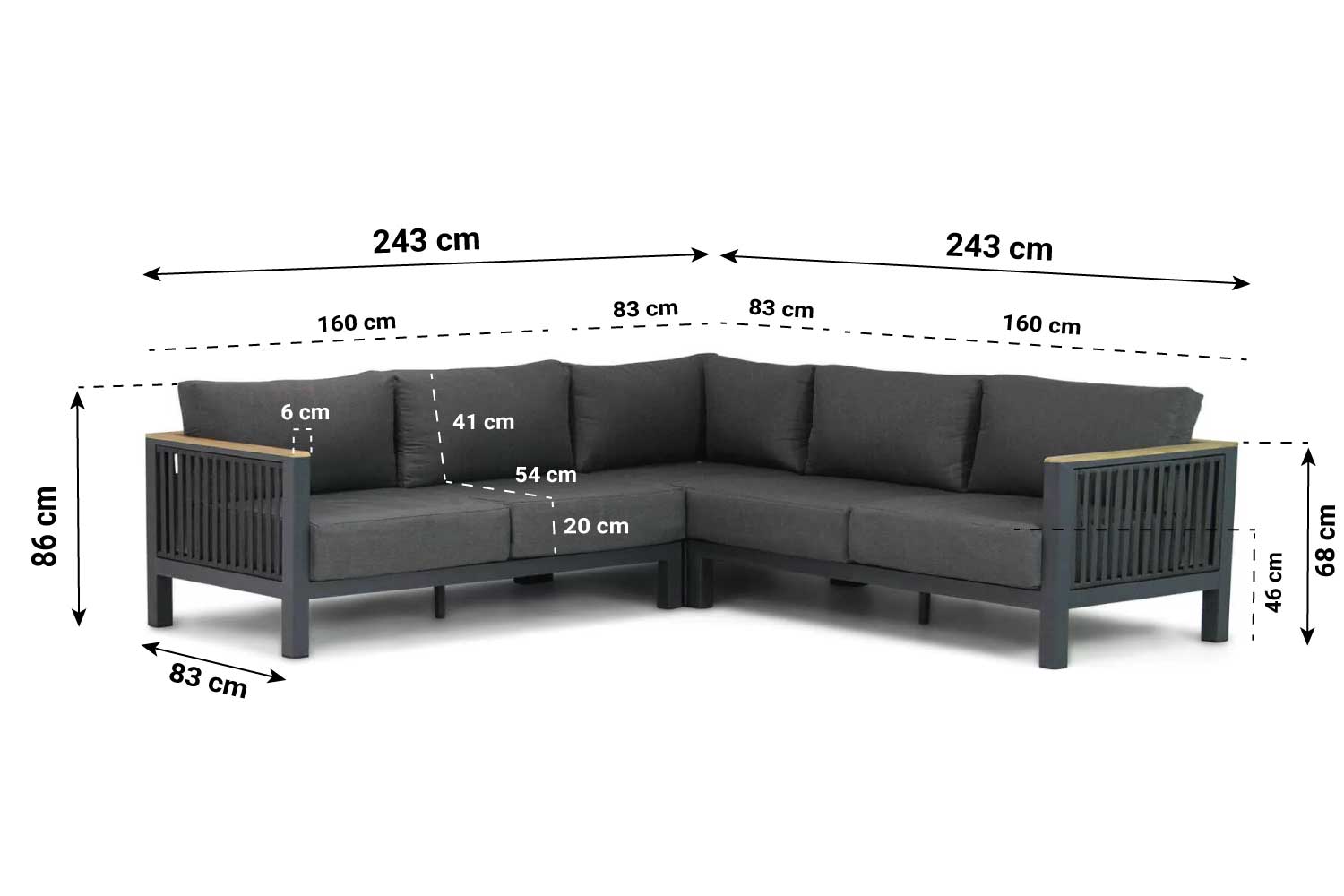 Santika Shadow hoek loungeset 3-delig