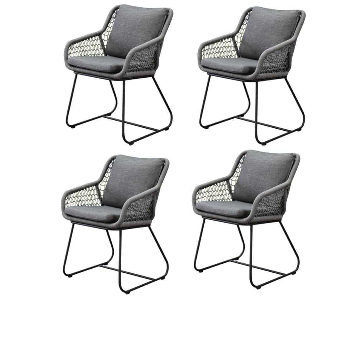 Savona dining tuinstoel rope grijs set van 4