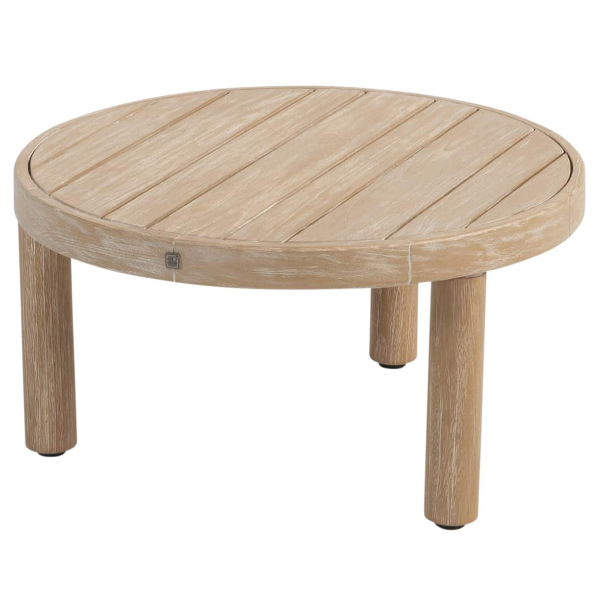 Sem lounge tuintafel 60x32 cm rond brushed teak 4 Seasons Outdoor