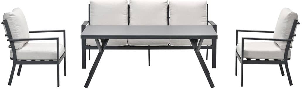 Sergio Loungedining sofa set 4-delig carbon black/desert sand - Garden impressions