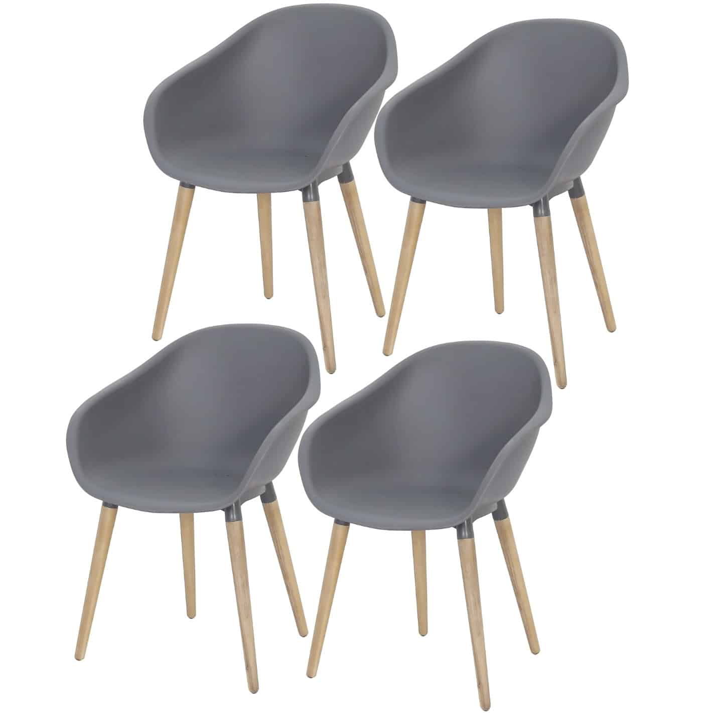 Set van 4 Swan dining kuipstoel grijs kunststof