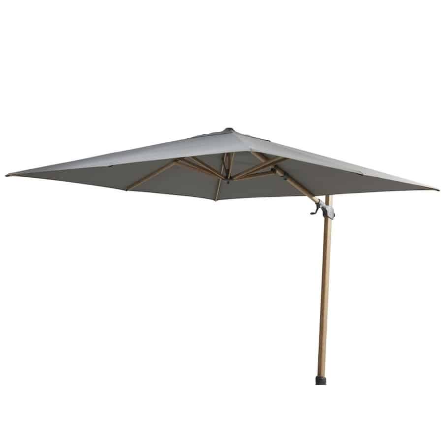 Siesta premium zweefparasol 300x300 cm houtlook charcoal 4 Seasons Outdoor