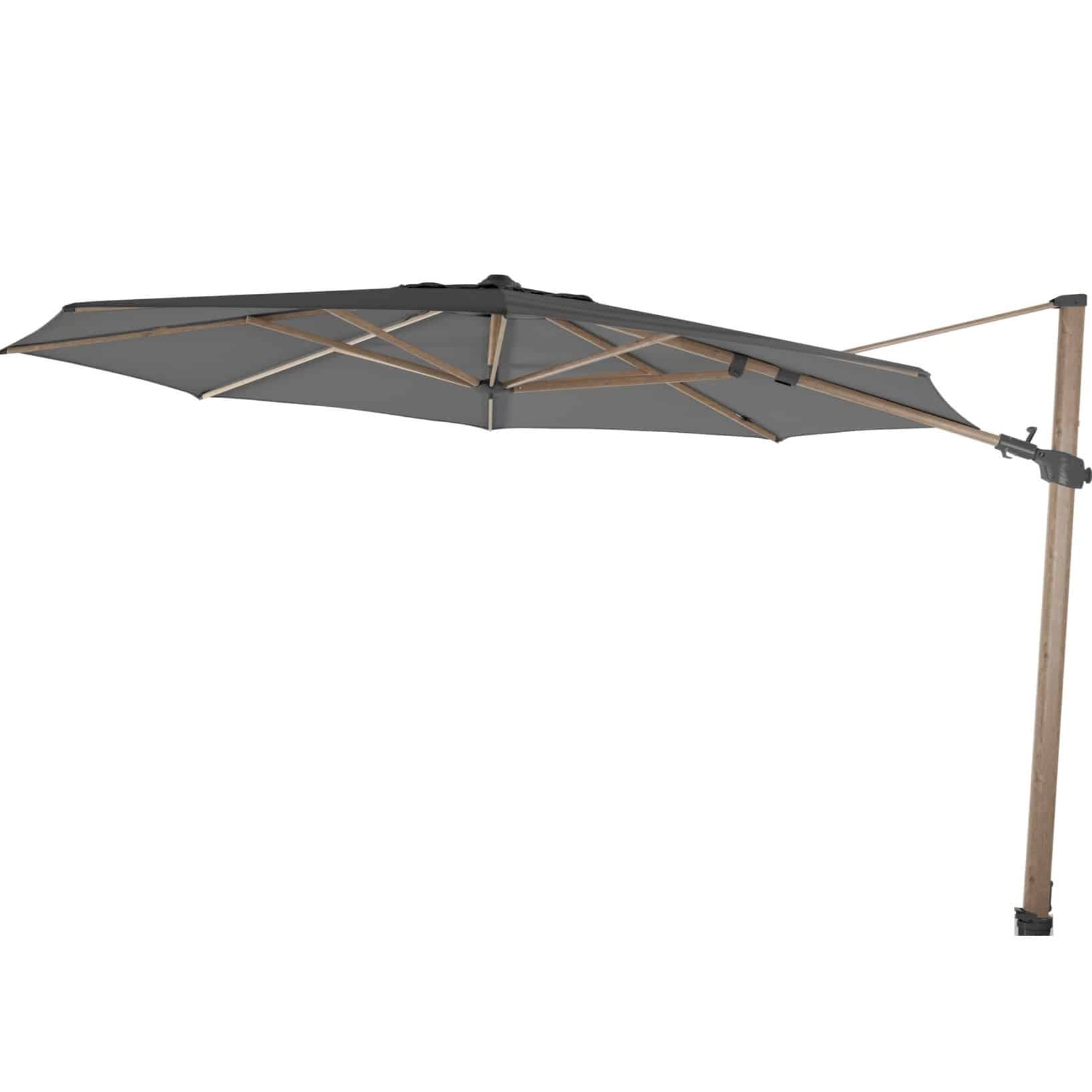Siesta premium zweefparasol 350 cmØ houtlook frame charcoal 4 Seasons Outdoor