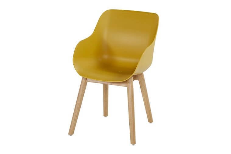 Sophie Organic dining armstoel teak Curry Yellow