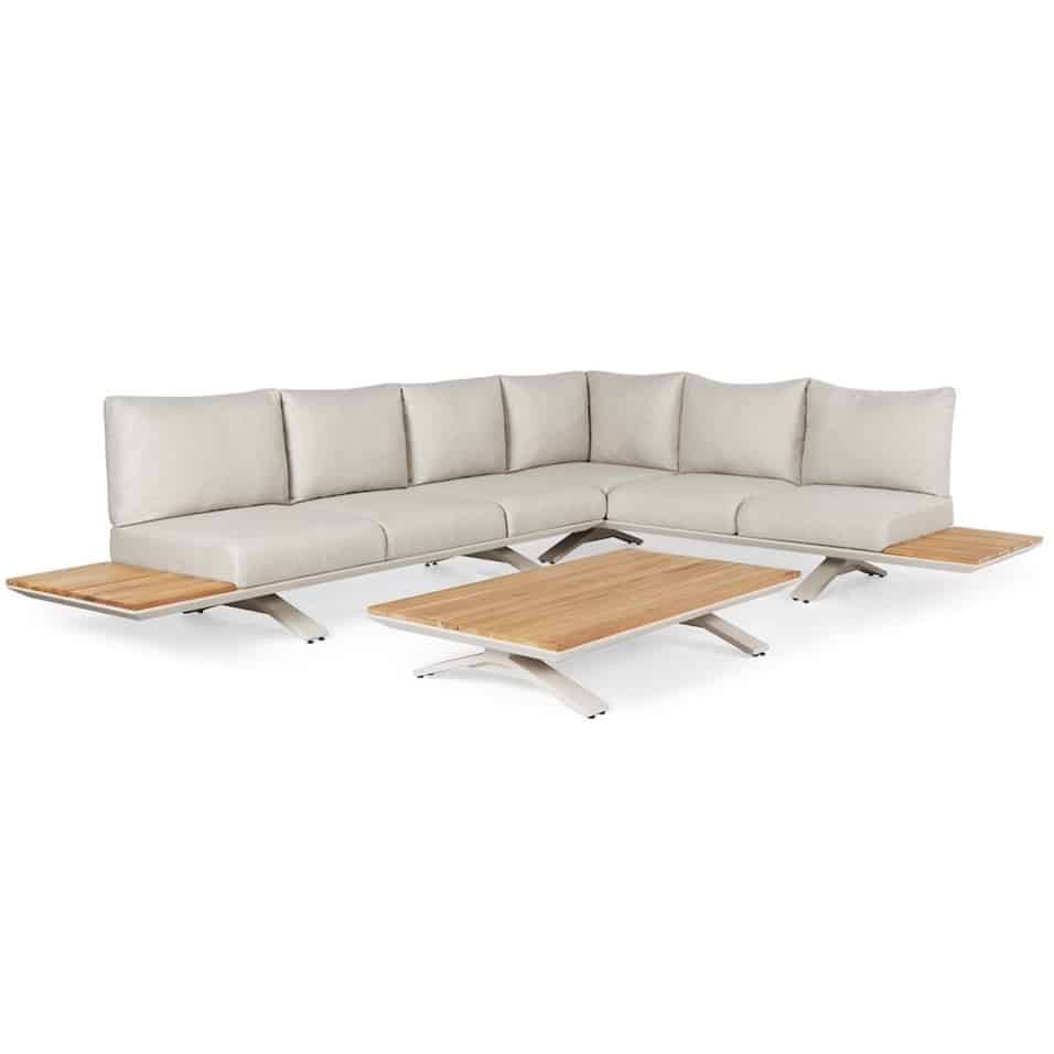 Stockholm hoek loungeset 3 delig camel sand naturel mixed weave SUNS