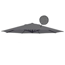 Stokparasoldoek Rhino 300cm rond dark grey (olefin)