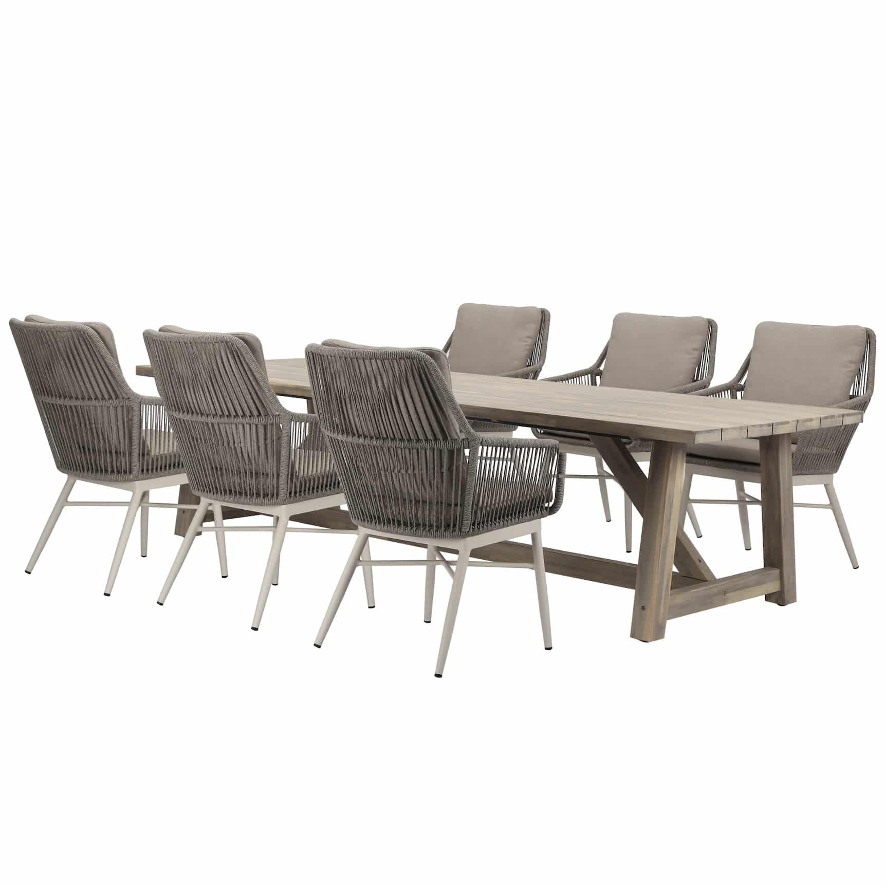 Tivoli Ravello dining tuinset 250x100xH76 cm 7 delig rope acacia