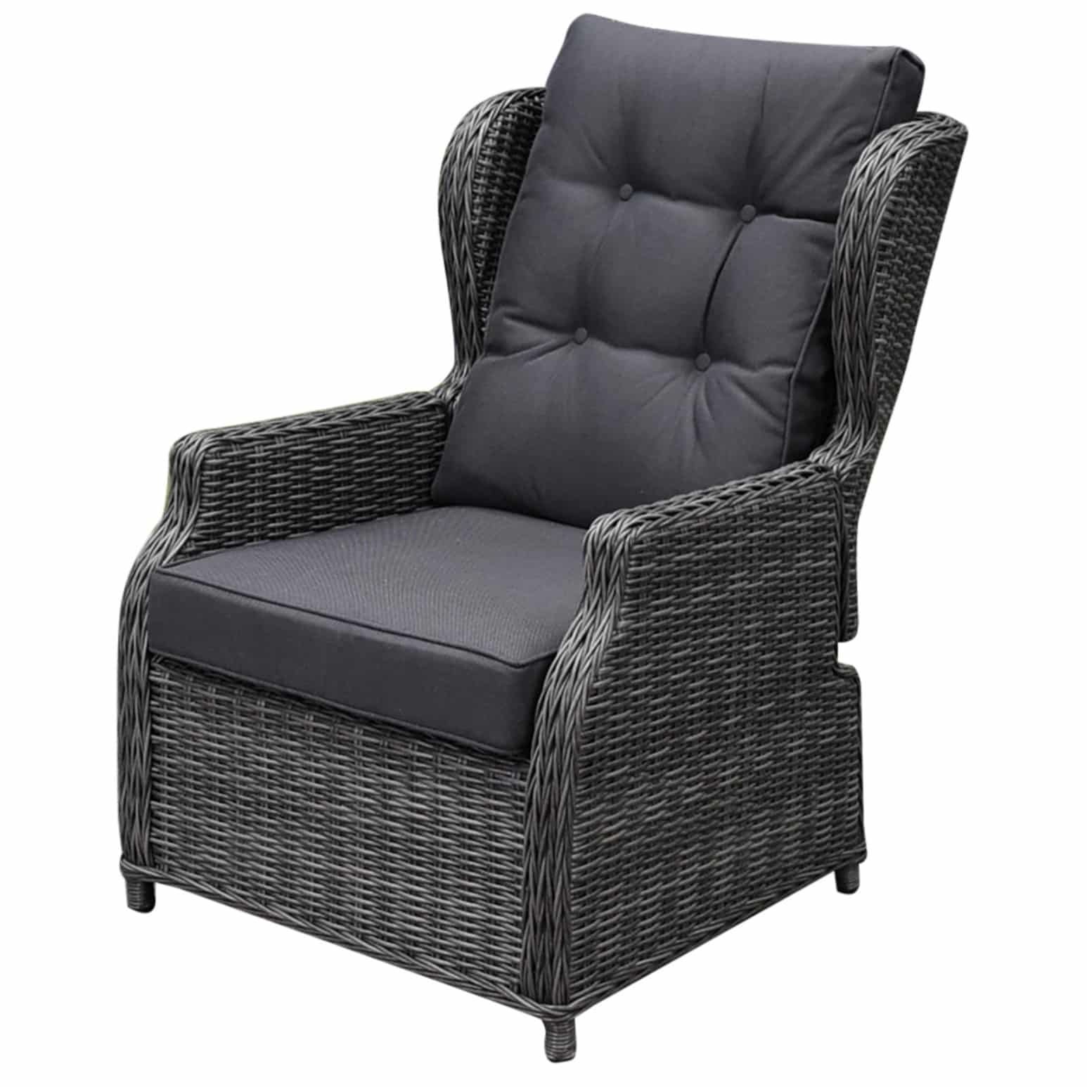 Toscane XL lounge tuinstoel verstelbaar antraciet