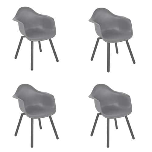 Tuinstoel montreux grijs 4 st - Lesli living