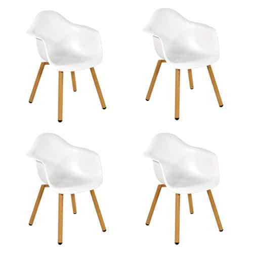 Tuinstoel montreux wit 4 st - Lesli living