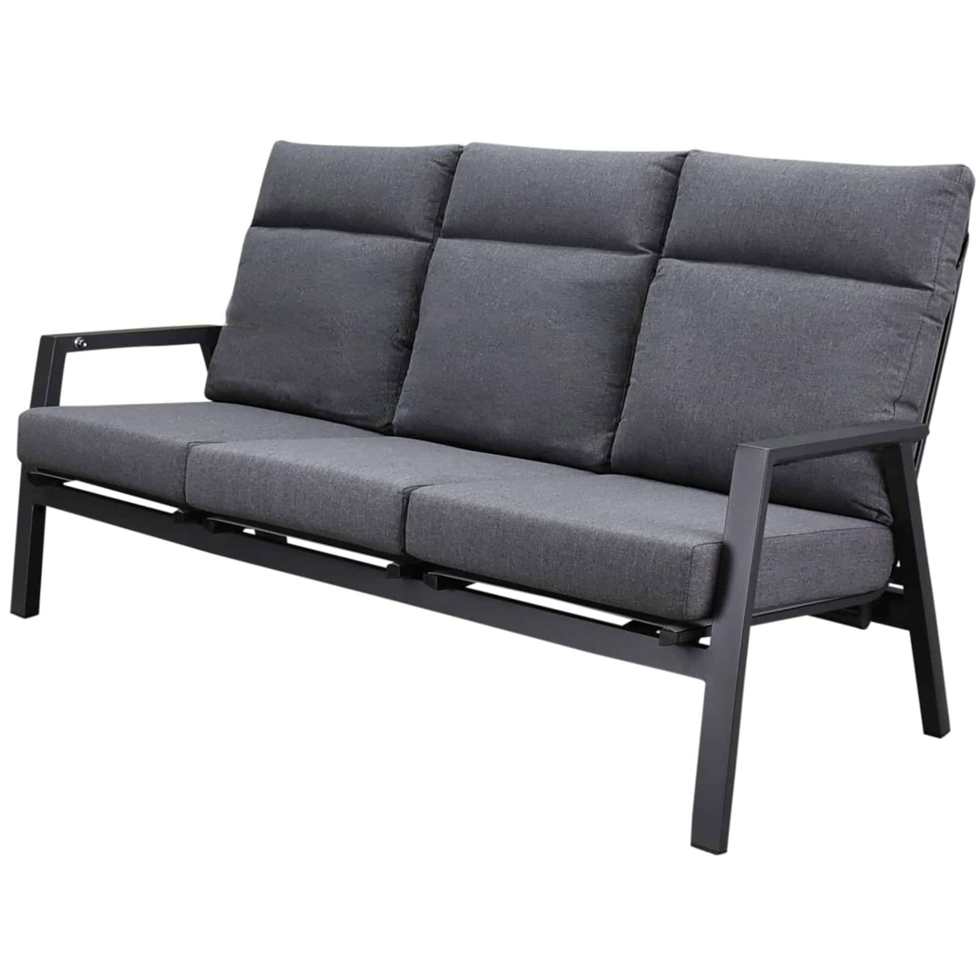 Vegas 3-zitsbank verstelbaar aluminium antraciet