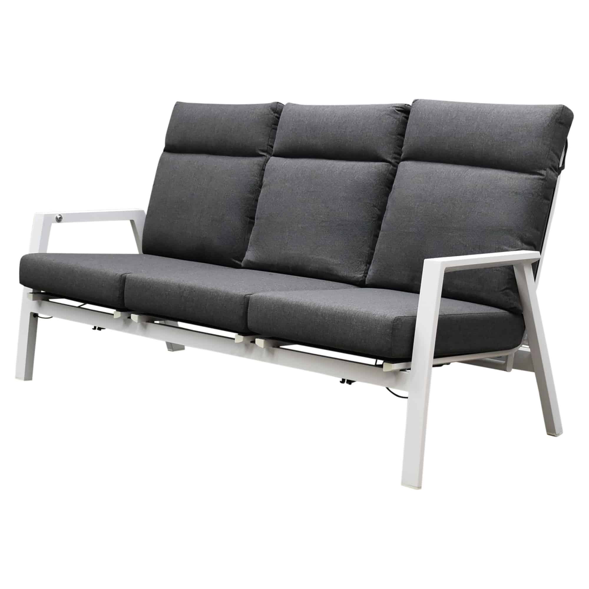 Vegas 3-zitsbank verstelbaar aluminium wit