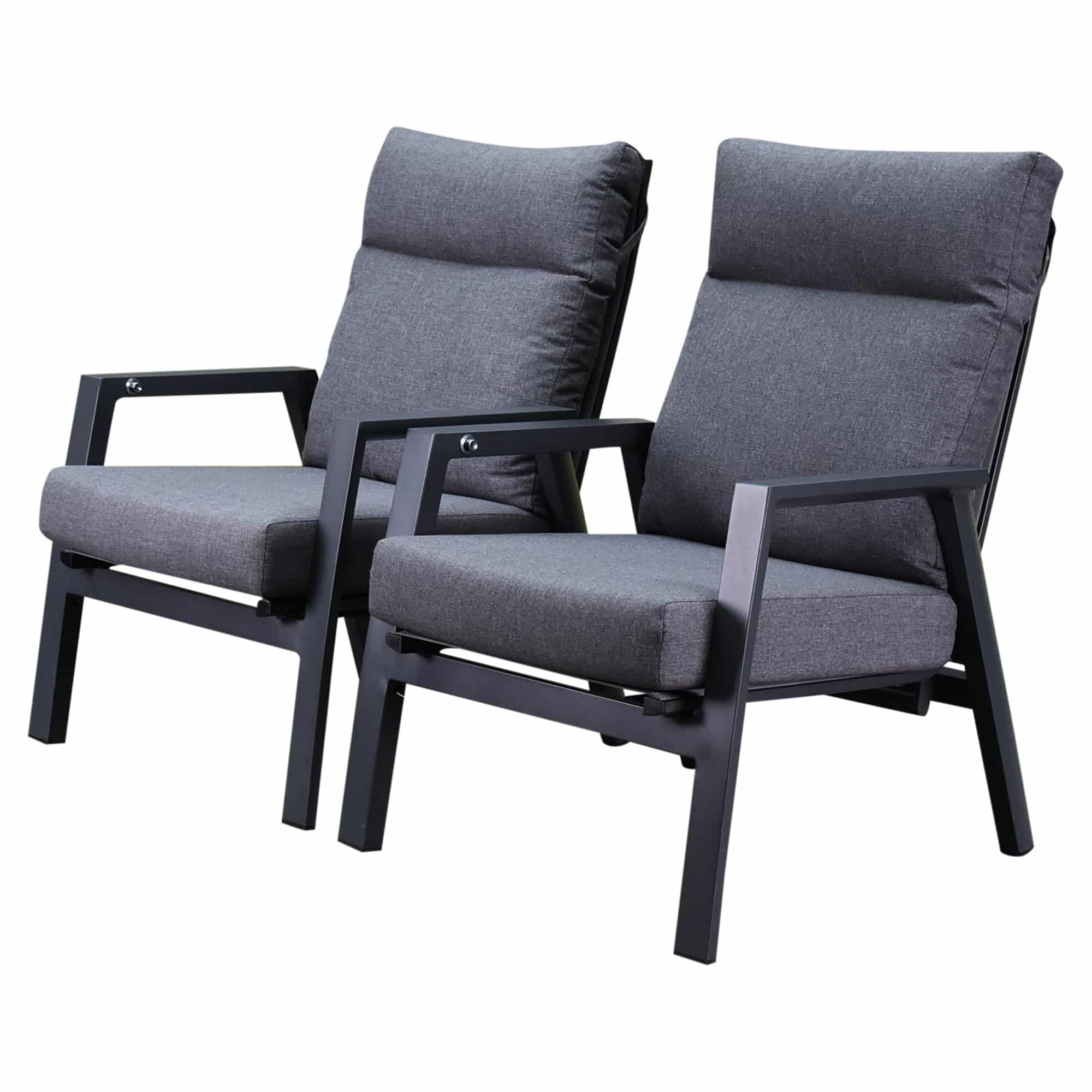 Vegas lounge balkonset 2 delig verstelbaar antraciet