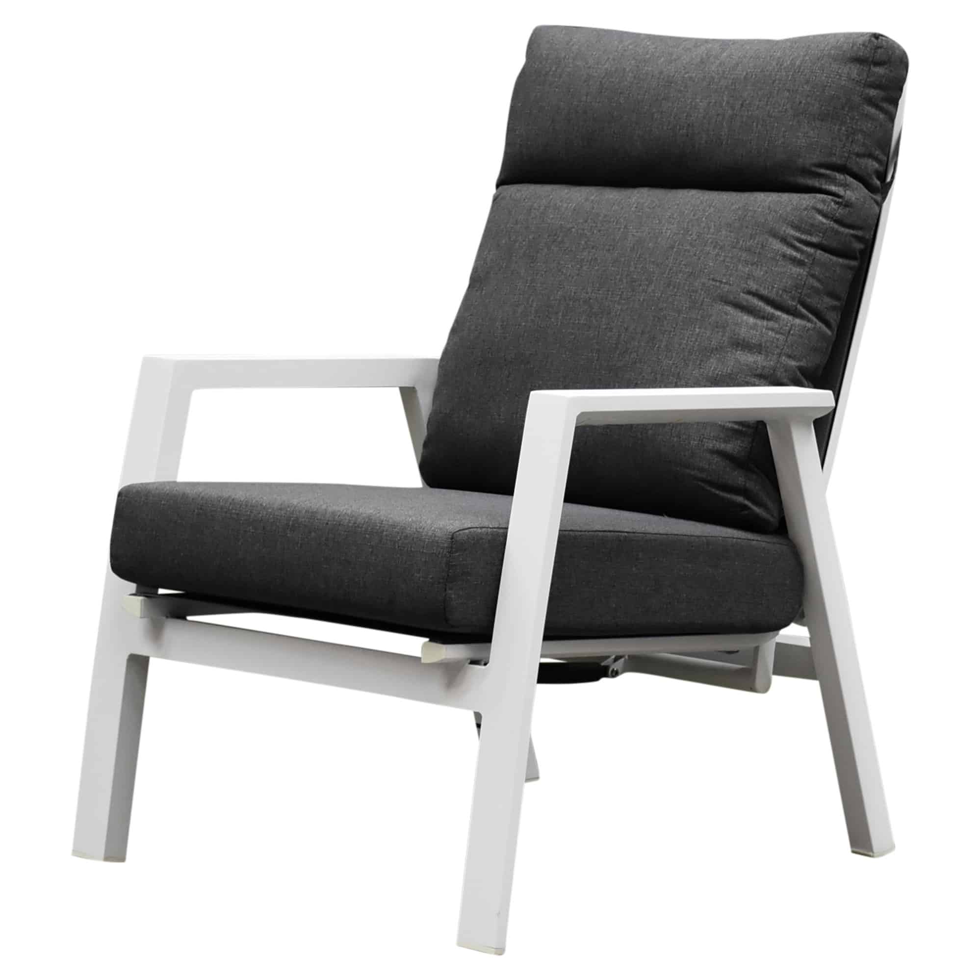 Vegas lounge tuinstoel verstelbaar aluminium wit