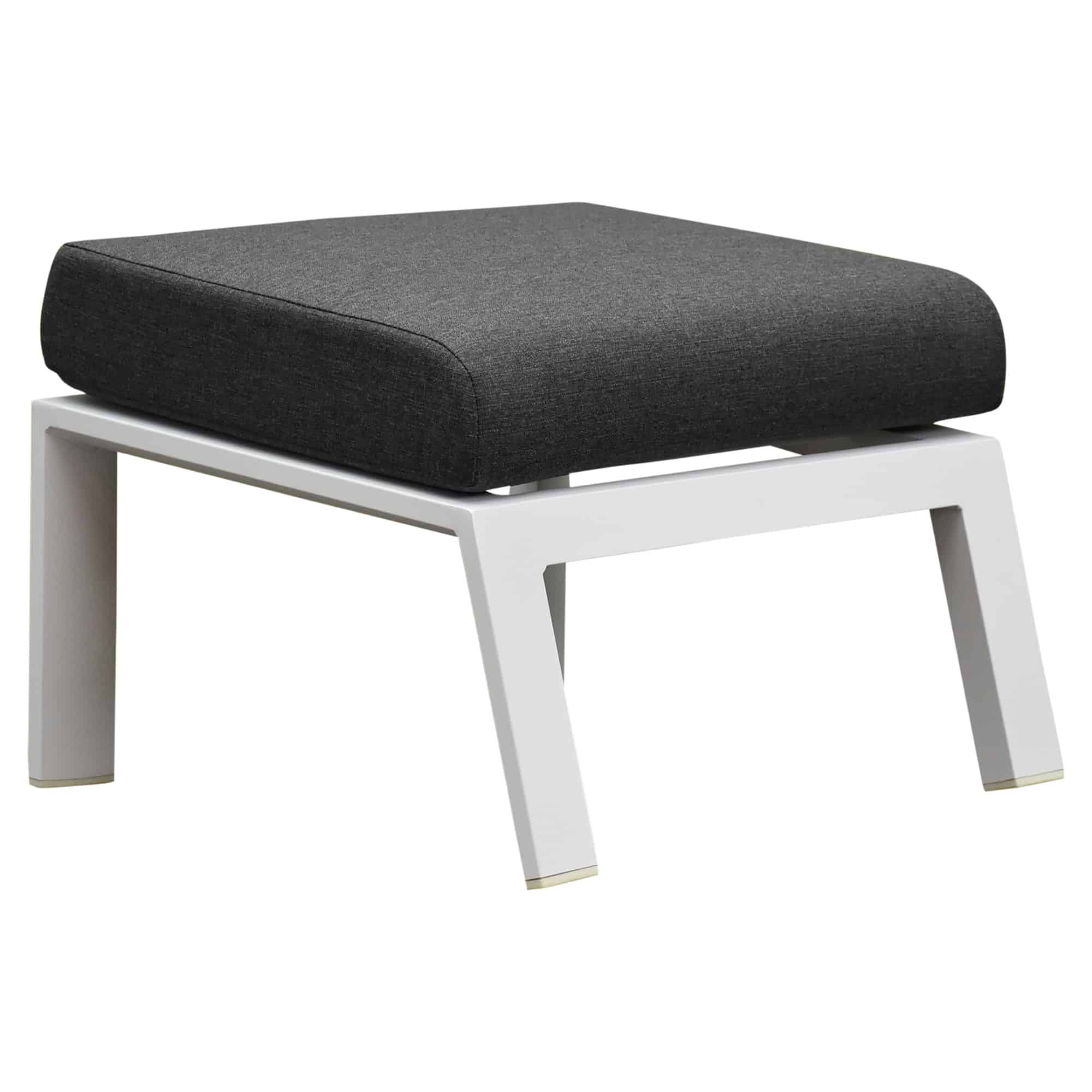 vegas voetenbank aluminium wit