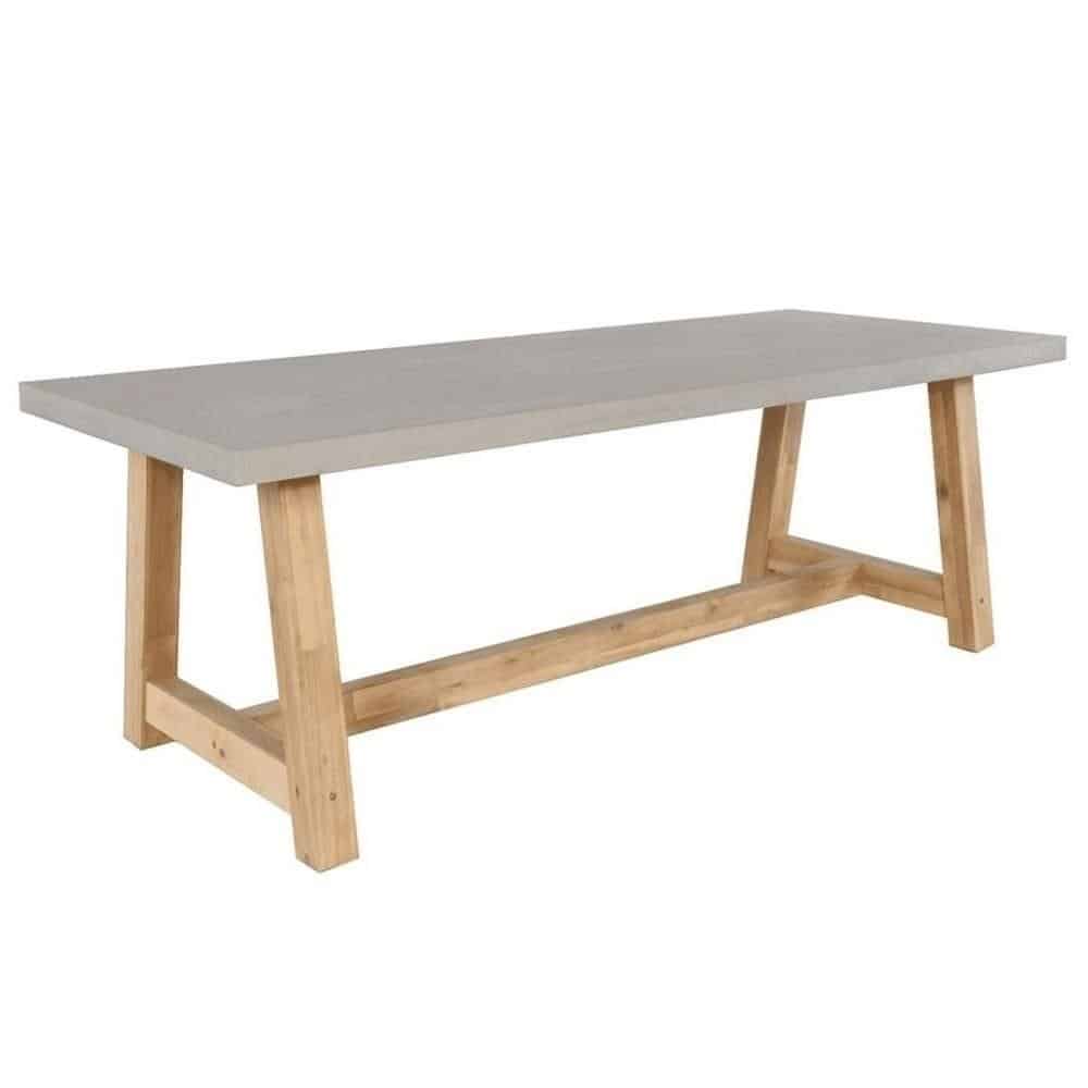 Veltis dining tuintafel | betonlook + hardhout | 200x100cm
