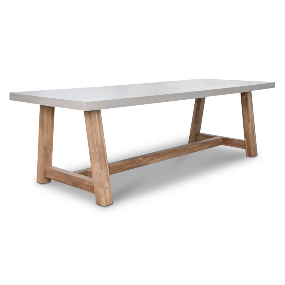 Veltis dining tuintafel | betonlook + hardhout | 250x100cm