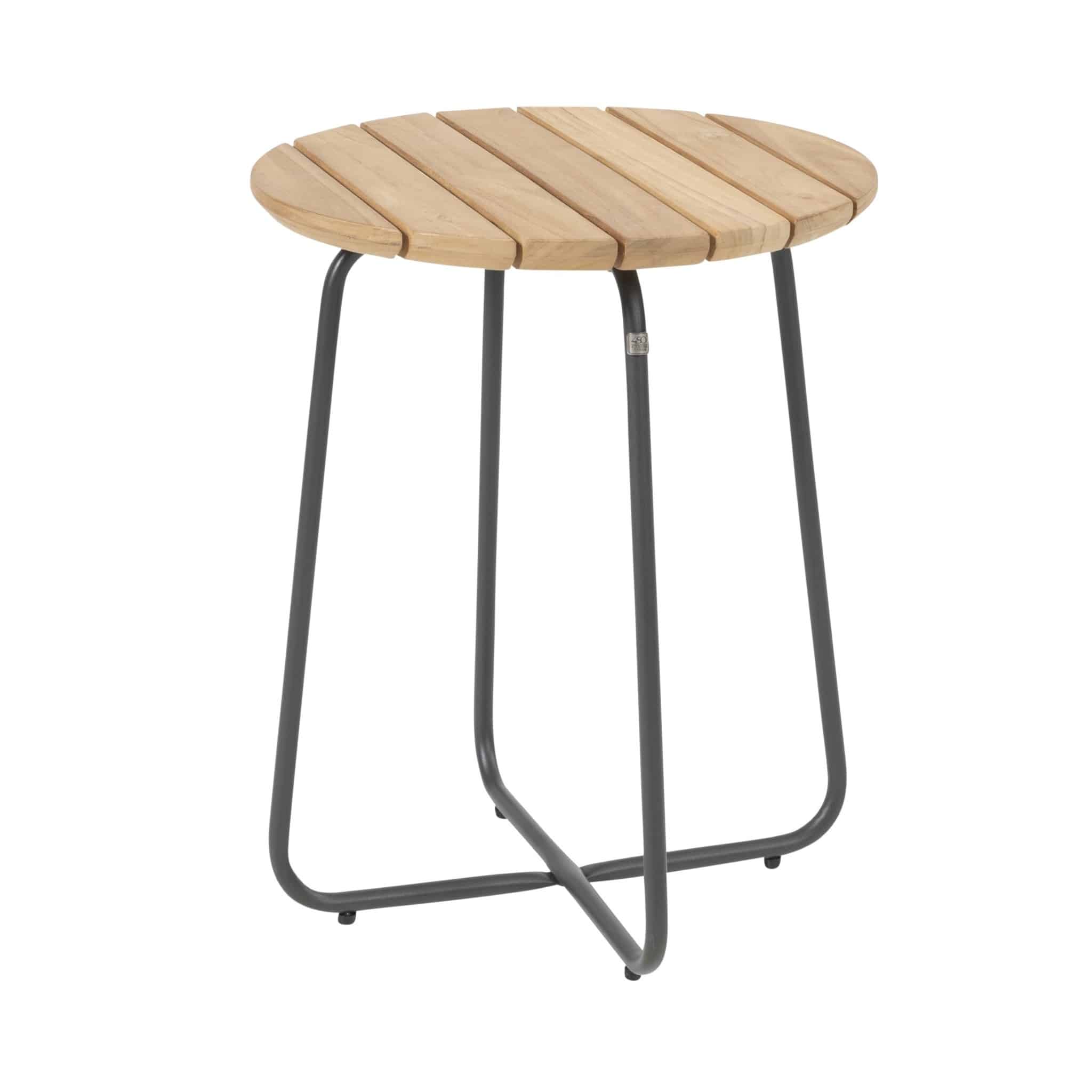 Verdi bijzettafel 45 cm H55 cm rond aluminium teak