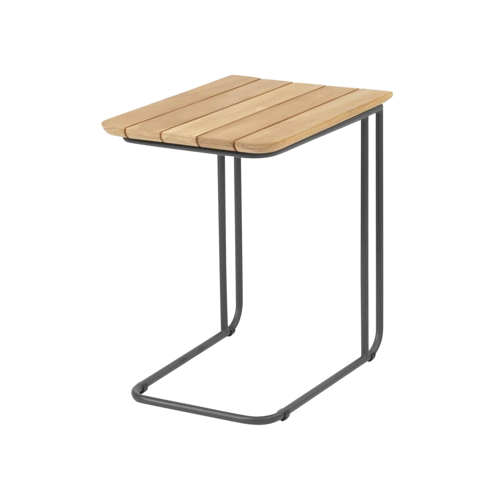 Verdi bijzettafel 50x35xH45 cm aluminium teak