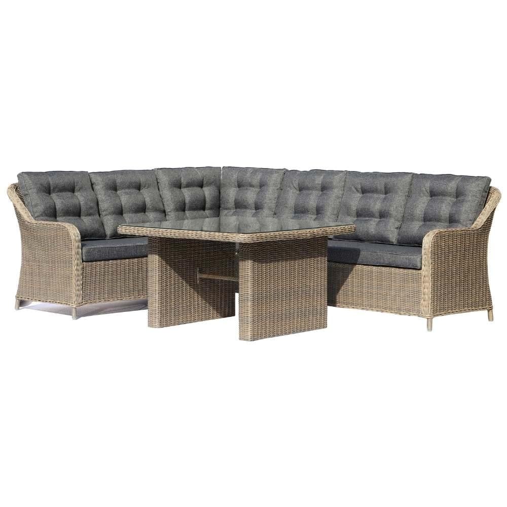 Vermont dining loungeset | wicker | 267x206cm | Ash Grey