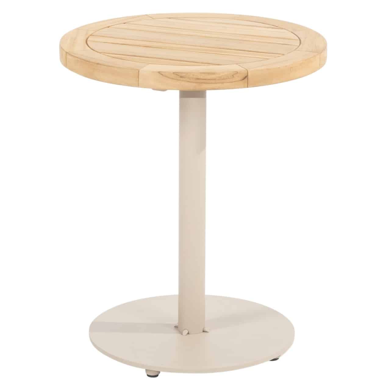 Volta teak bijzettafel centrale poot latte 45 cm.Ø (H 55) 4 Seasons Outdoor