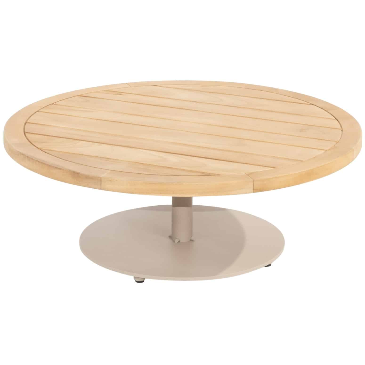 Volta teak salontafel centrale poot latte 80 cm.Ø (H 30) 4 Seasons Outdoor