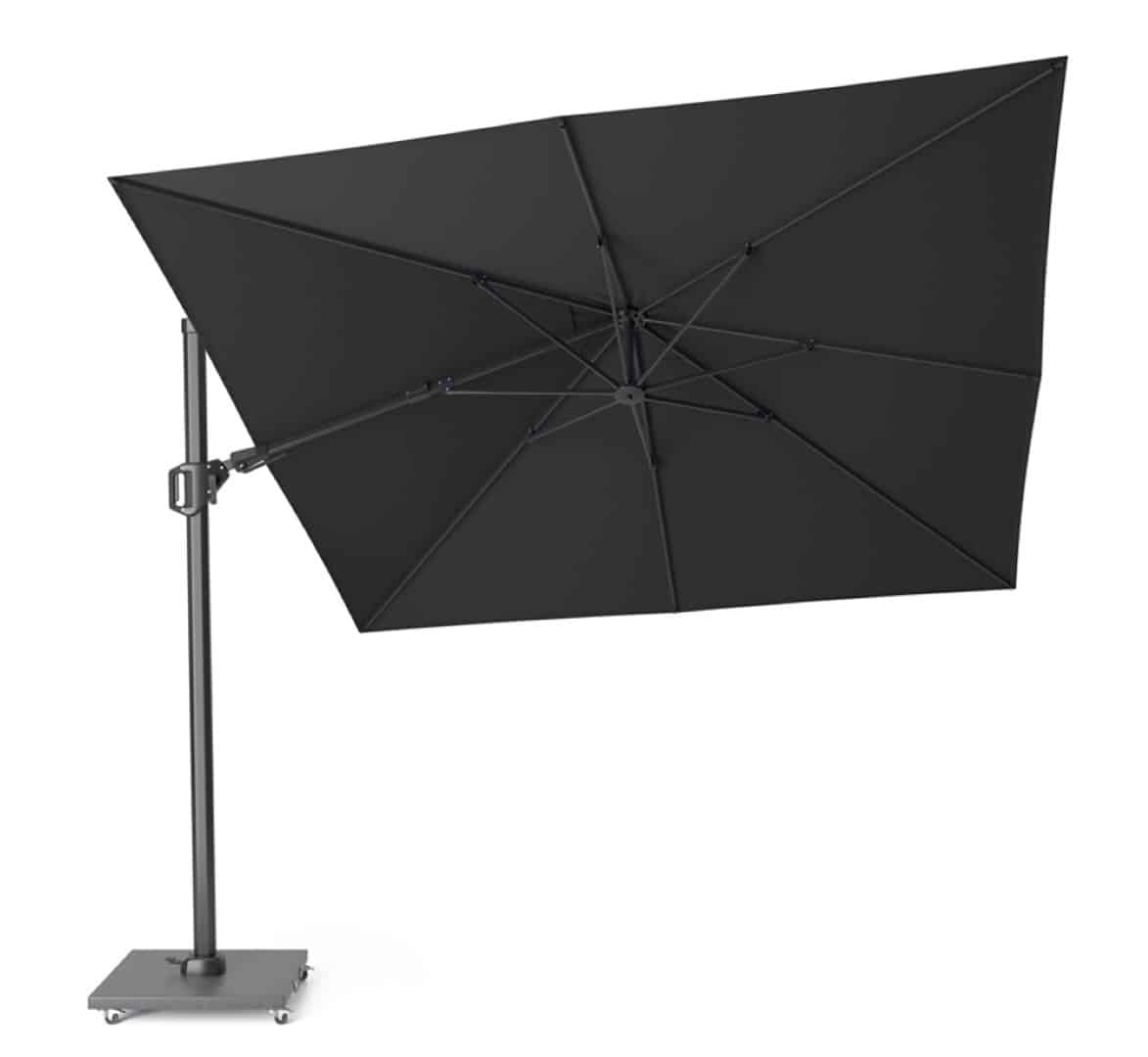 Zweefparasol Challenger Zijwaarts Kantelbaar (T2) premium 3x3 meter Faded Black zonwering - Platinum