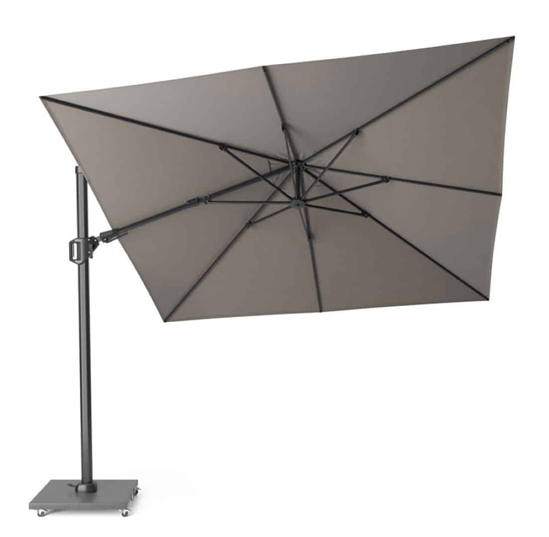 Zweefparasol Challenger Zijwaarts Kantelbaar (T2) premium 3x3 meter Manhattan zonwering - Platinum