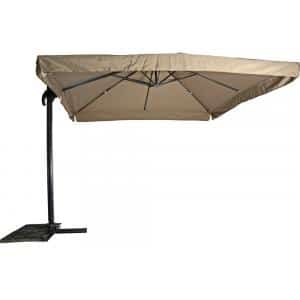 zweefparasol virgo 300 x 300 cm met volan taupe