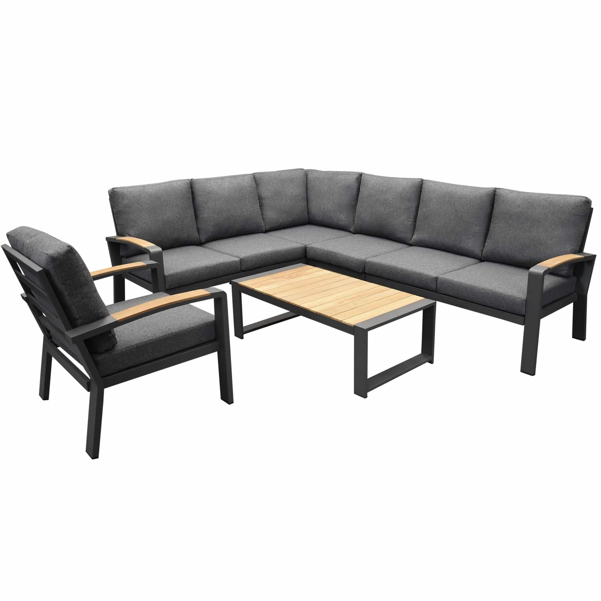 Costa Rica hoek loungeset 6 delig aluminium antraciet