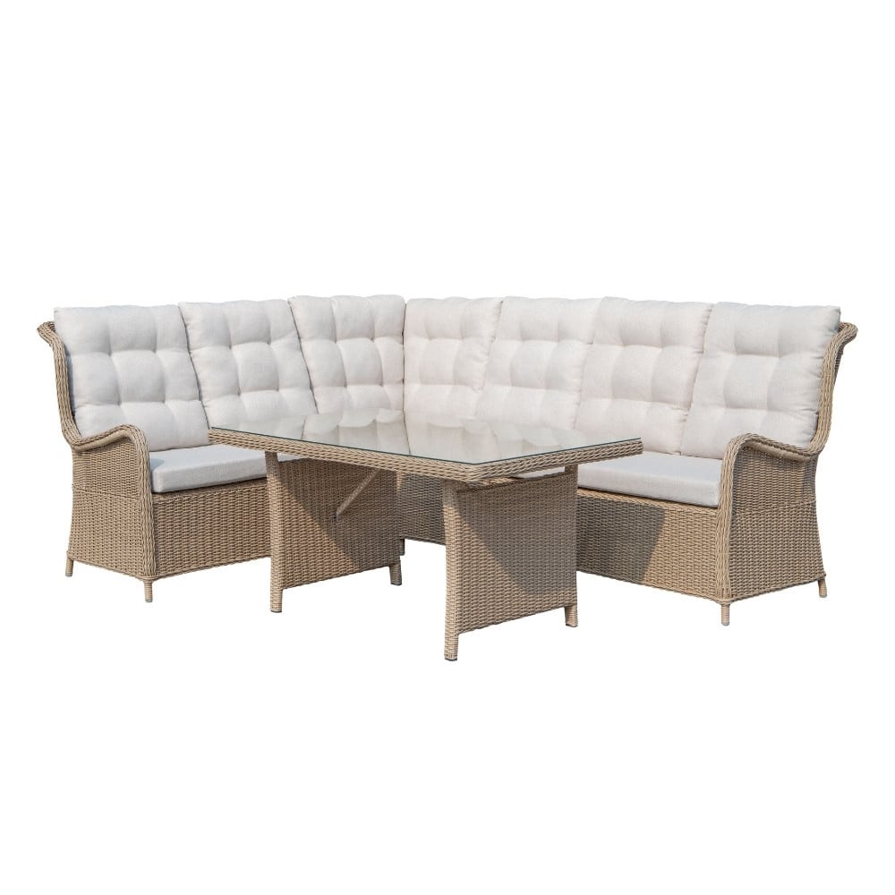 Glasgow dining loungeset | wicker | Royal Sand | 258x202cm