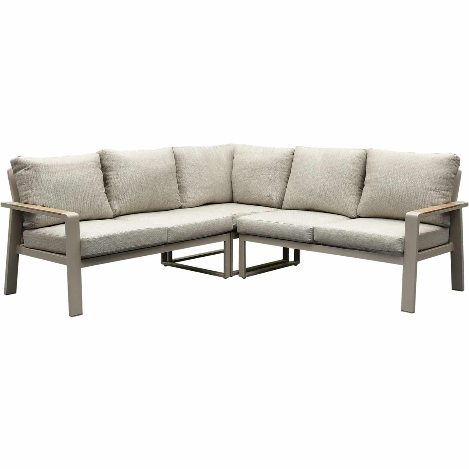 Lola hoek loungeset 3-delig aluminium latte zand