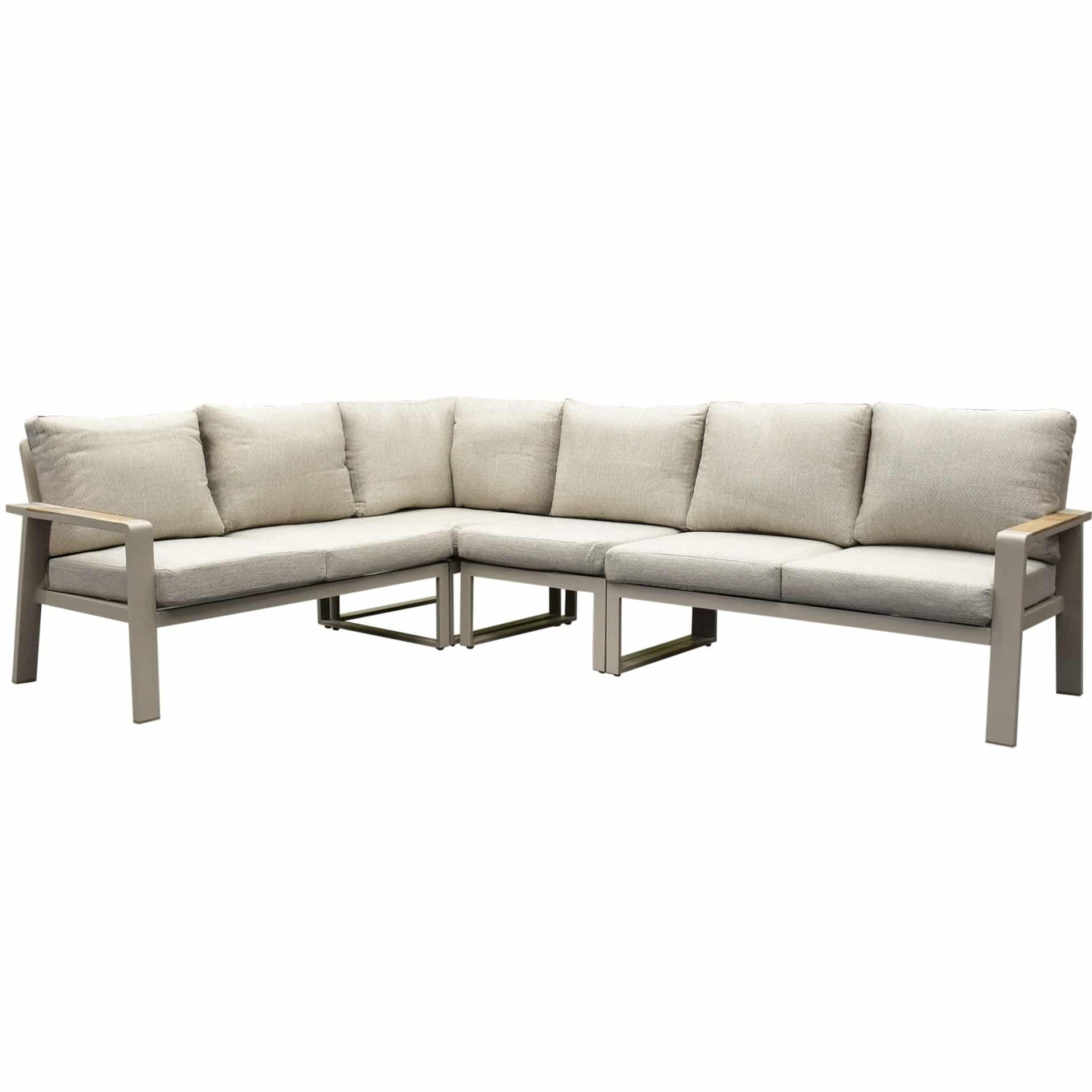 Lola hoek loungeset 4-delig aluminium latte zand