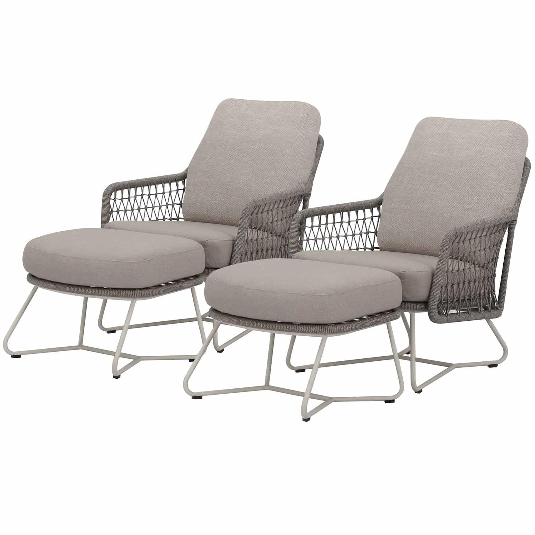 Trapani lounge balkonset 4 delig naturel zand rope