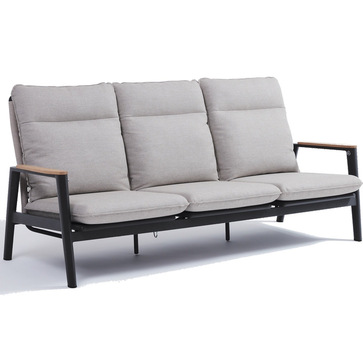 Alzano 3-zitsbank zand rope aluminium antraciet