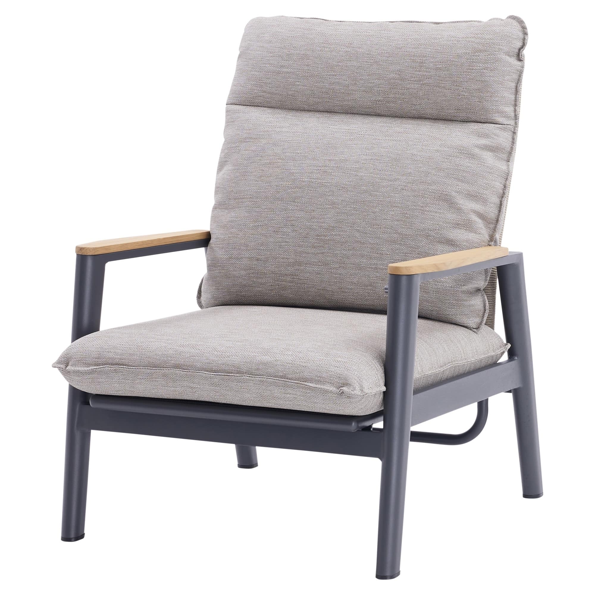 Alzano lounge tuinstoel verstelbaar zand rope aluminium antraciet