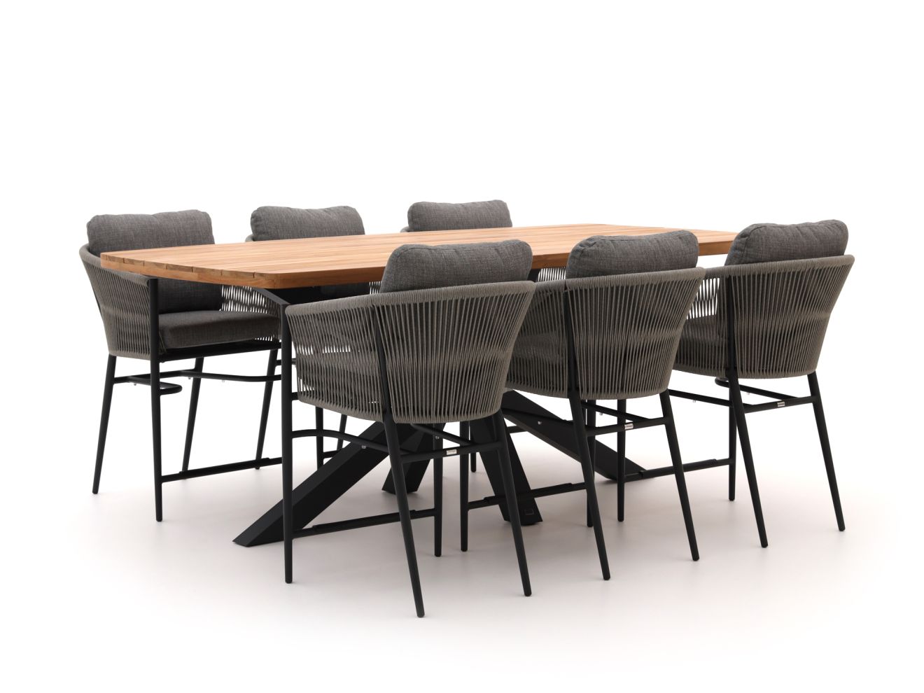 Bellagio Mineo/Induno Deens Ovaal 220cm high dining tuinset 7-delig - Laagste prijsgarantie!