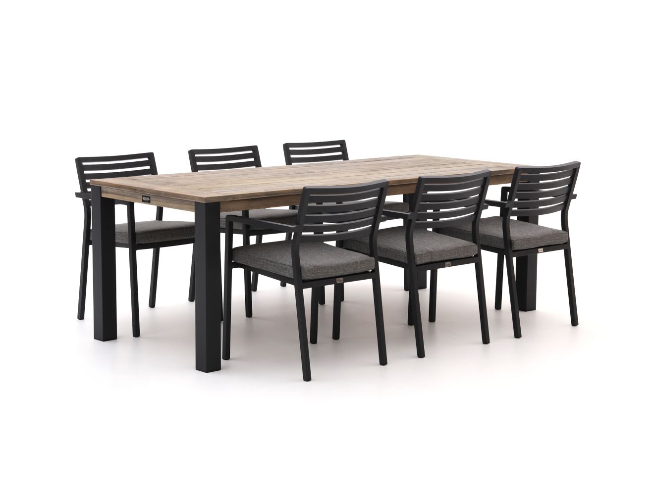 Bellagio Rumo/ROUGH-S 220cm dining tuinset 7-delig stapelbaar - Laagste prijsgarantie!