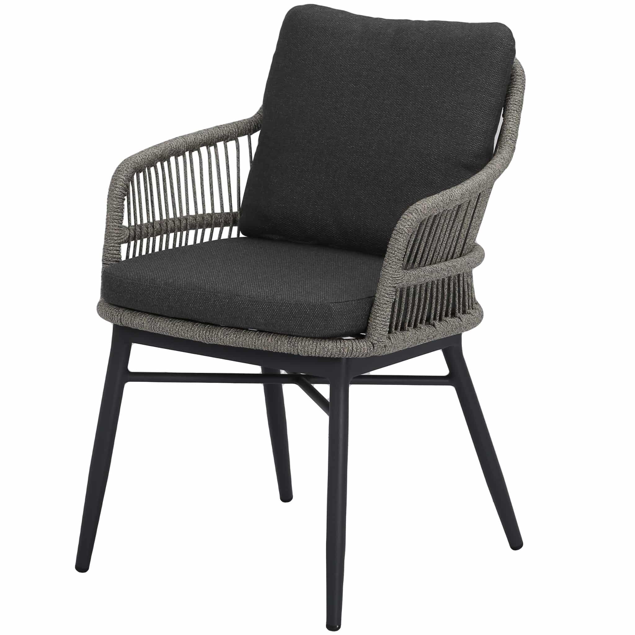 Catania dining tuinstoel rope zand antraciet aluminium