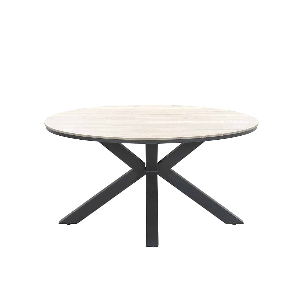 Edison tafel diameter148 carbon black/ light teak polyw - Garden impressions
