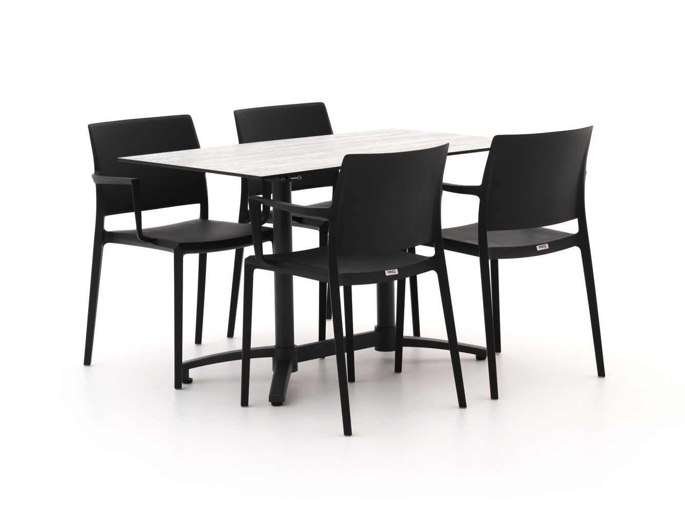 Forza Sile/Canzo 120cm dining tuinset 5-delig stapelbaar inklapbaar - Laagste prijsgarantie!