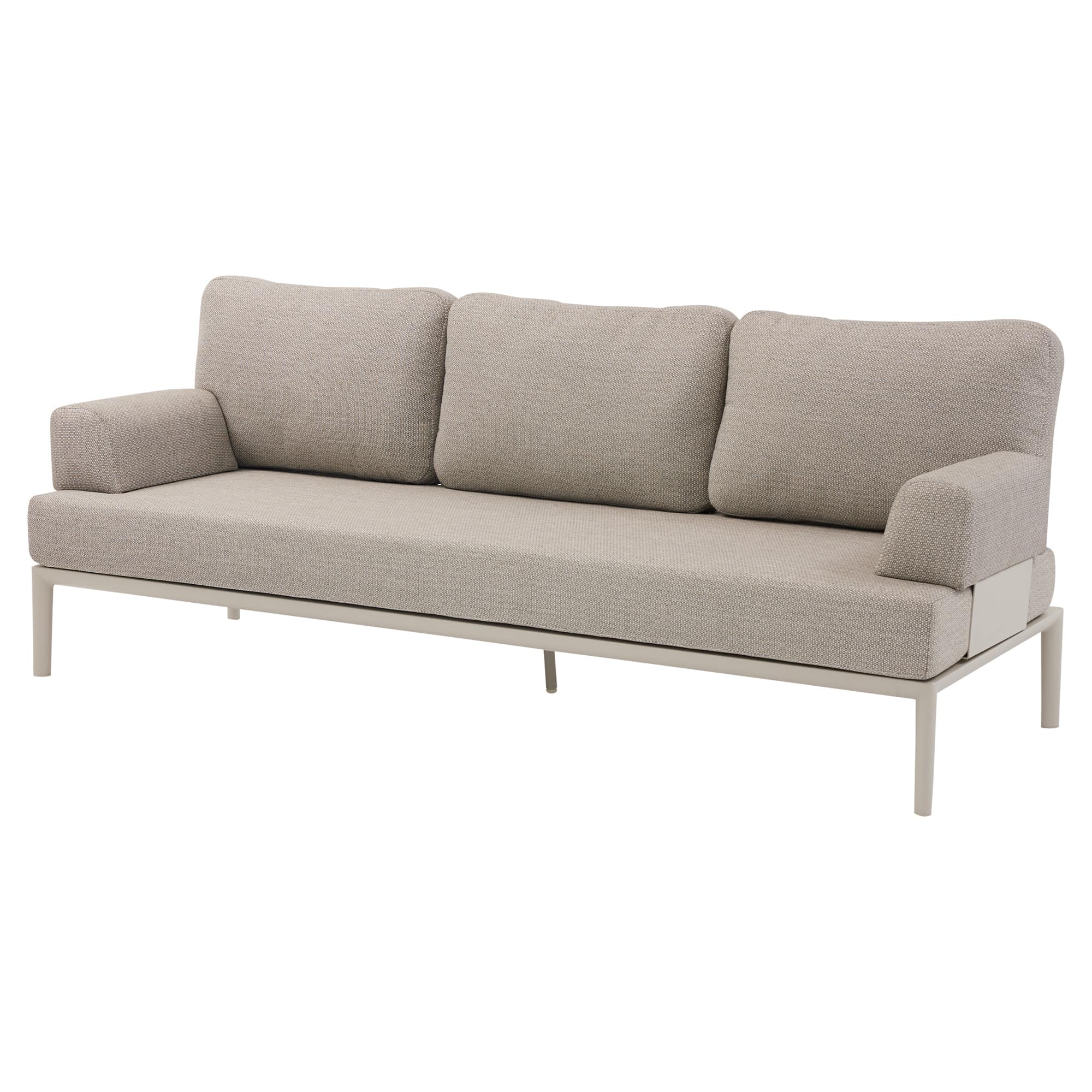 Hong Kong 3-zits loungebank aluminium latte zand