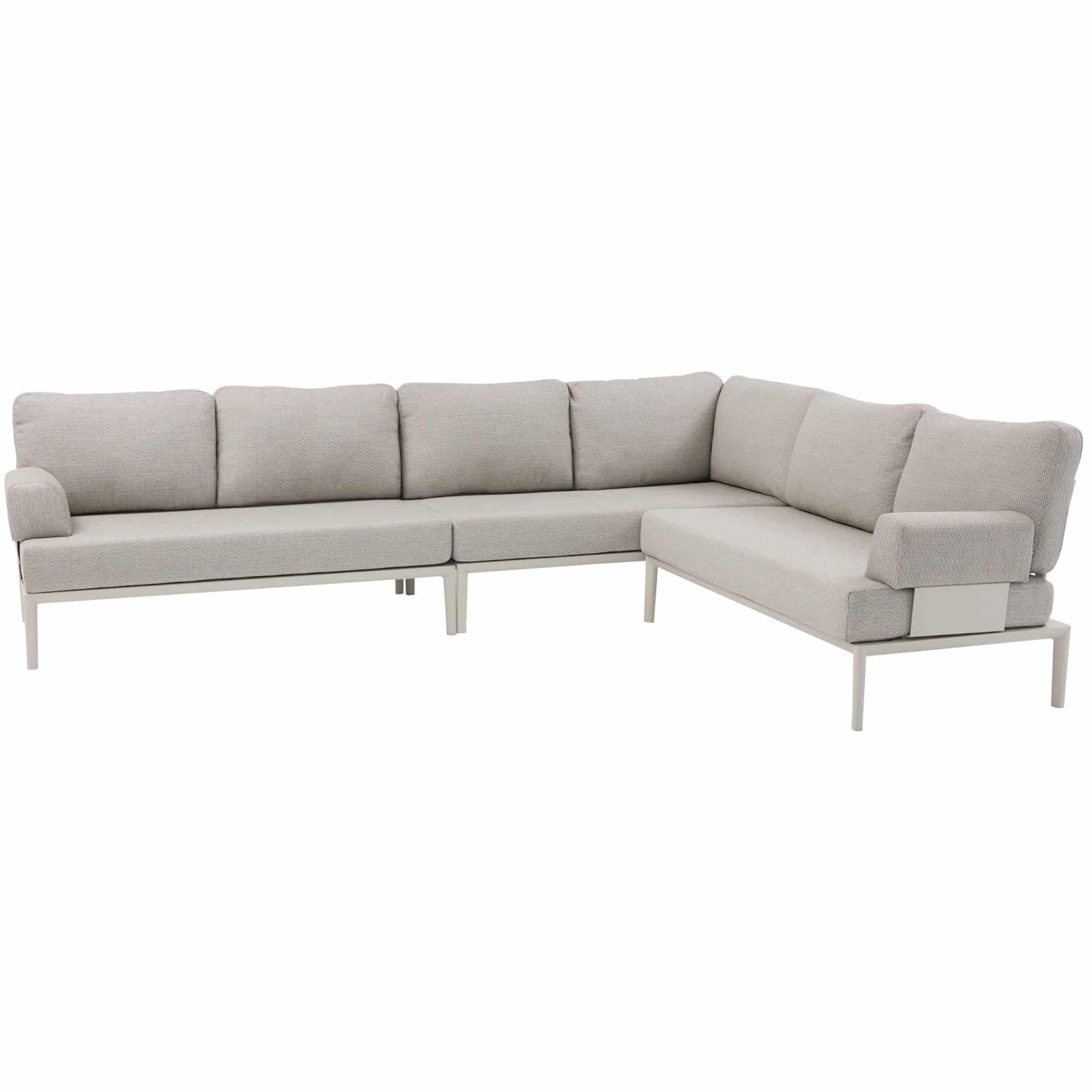 Hong Kong hoek loungeset 3 delig aluminium latte zand